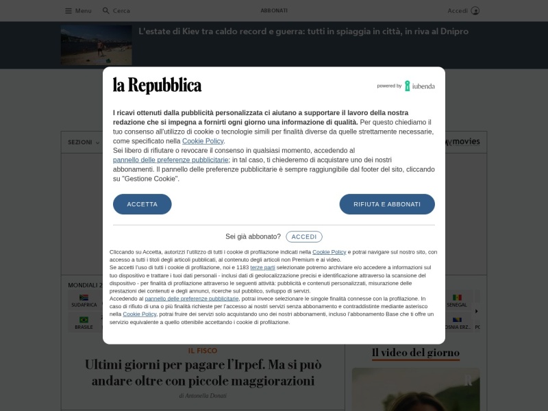 La Repubblica - Site officiel