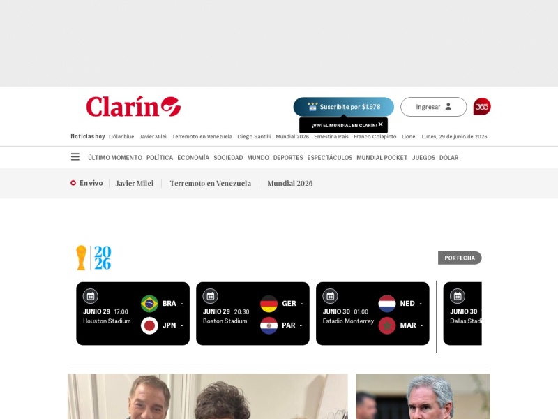 Clarín - Site officiel