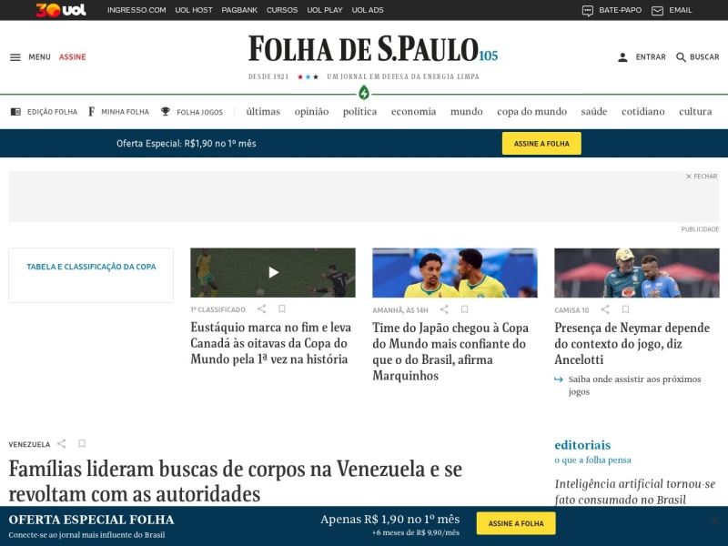 Folha de S.Paulo - Site officiel