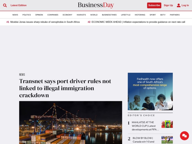 Business Day South Africa - Site officiel