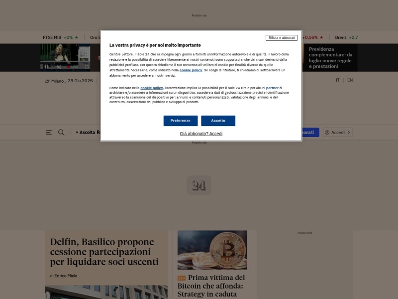 Il Sole 24 Ore - Site officiel