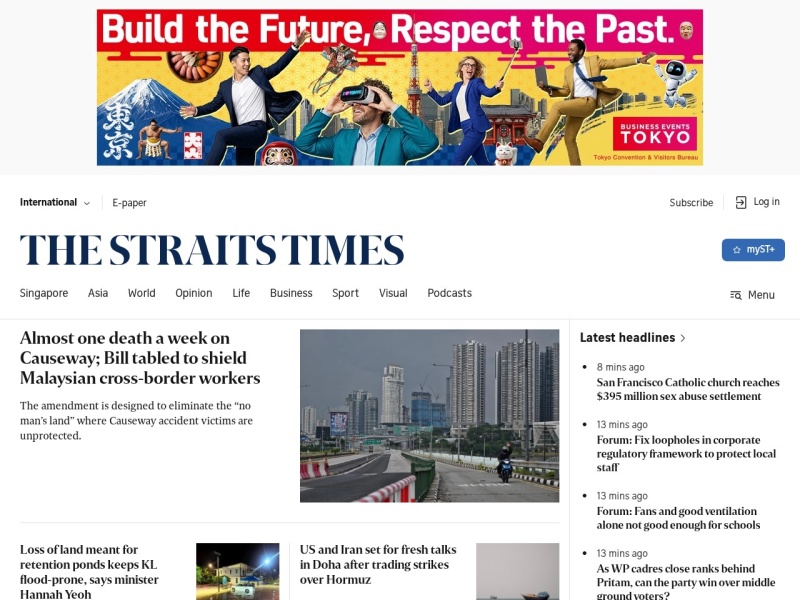 The Straits Times - Site officiel