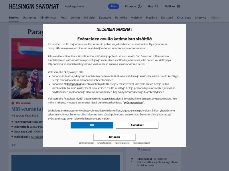 Helsingin Sanomat - Site officiel