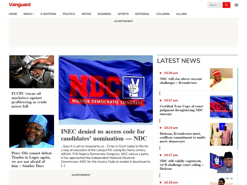 Vanguard Nigeria - Site officiel